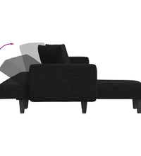 Schlafsofa in L-Form Schwarz 275x140x70 cm Stoff