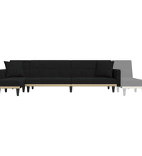 Schlafsofa in L-Form Schwarz 275x140x70 cm Stoff