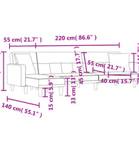 Schlafsofa in L-Form Schwarz 275x140x70 cm Stoff
