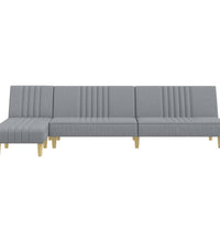 Schlafsofa in L-Form Hellgrau 255x140x70 cm Stoff