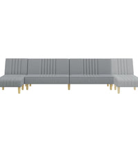 Schlafsofa in L-Form Hellgrau 255x140x70 cm Stoff