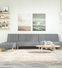 Schlafsofa in L-Form Hellgrau 255x140x70 cm Stoff