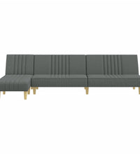 Schlafsofa in L-Form Dunkelgrau 255x140x70 cm Stoff