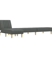 Schlafsofa in L-Form Dunkelgrau 255x140x70 cm Stoff