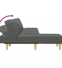 Schlafsofa in L-Form Dunkelgrau 255x140x70 cm Stoff