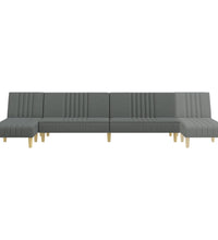 Schlafsofa in L-Form Dunkelgrau 255x140x70 cm Stoff