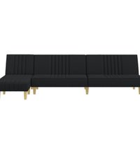 Schlafsofa in L-Form Schwarz 255x140x70 cm Stoff