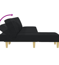 Schlafsofa in L-Form Schwarz 255x140x70 cm Stoff