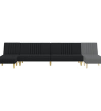 Schlafsofa in L-Form Schwarz 255x140x70 cm Stoff