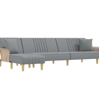 Schlafsofa in L-Form Hellgrau 279x140x70 cm Stoff