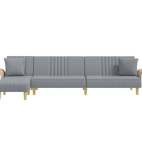 Schlafsofa in L-Form Hellgrau 279x140x70 cm Stoff