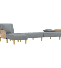 Schlafsofa in L-Form Hellgrau 279x140x70 cm Stoff