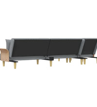 Schlafsofa in L-Form Hellgrau 279x140x70 cm Stoff