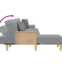 Schlafsofa in L-Form Hellgrau 279x140x70 cm Stoff