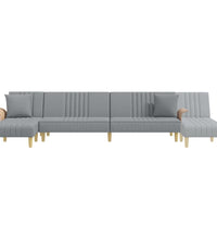 Schlafsofa in L-Form Hellgrau 279x140x70 cm Stoff