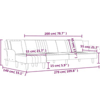 Schlafsofa in L-Form Hellgrau 279x140x70 cm Stoff