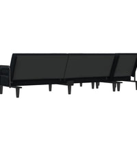 Schlafsofa in L-Form Schwarz 260x140x70 cm Samt