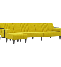 Schlafsofa in L-Form Gelb 260x140x70 cm Samt
