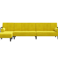 Schlafsofa in L-Form Gelb 260x140x70 cm Samt