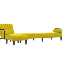 Schlafsofa in L-Form Gelb 260x140x70 cm Samt