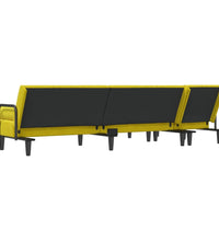 Schlafsofa in L-Form Gelb 260x140x70 cm Samt