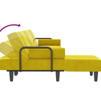 Schlafsofa in L-Form Gelb 260x140x70 cm Samt