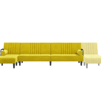 Schlafsofa in L-Form Gelb 260x140x70 cm Samt