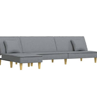 Schlafsofa in L-Form Hellgrau 255x140x70 cm Stoff