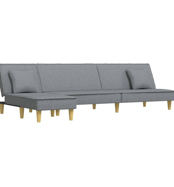 Schlafsofa in L-Form Hellgrau 255x140x70 cm Stoff