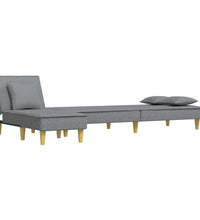 Schlafsofa in L-Form Hellgrau 255x140x70 cm Stoff