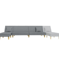 Schlafsofa in L-Form Hellgrau 255x140x70 cm Stoff