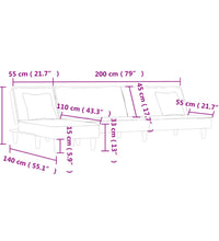 Schlafsofa in L-Form Hellgrau 255x140x70 cm Stoff