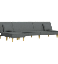 Schlafsofa in L-Form Dunkelgrau 255x140x70 cm Stoff