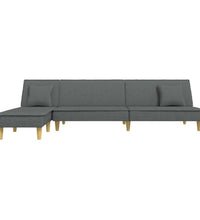 Schlafsofa in L-Form Dunkelgrau 255x140x70 cm Stoff