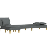 Schlafsofa in L-Form Dunkelgrau 255x140x70 cm Stoff