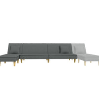 Schlafsofa in L-Form Dunkelgrau 255x140x70 cm Stoff