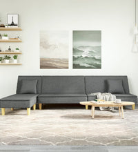 Schlafsofa in L-Form Dunkelgrau 255x140x70 cm Stoff