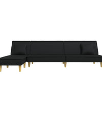 Schlafsofa in L-Form Schwarz 255x140x70 cm Stoff