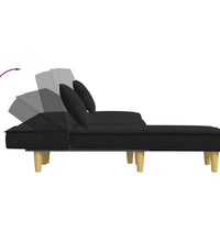 Schlafsofa in L-Form Schwarz 255x140x70 cm Stoff