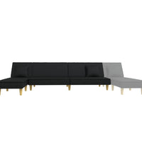 Schlafsofa in L-Form Schwarz 255x140x70 cm Stoff