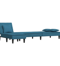 Schlafsofa in L-Form Blau 255x140x70 cm Samt
