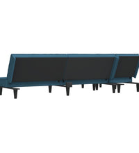 Schlafsofa in L-Form Blau 255x140x70 cm Samt