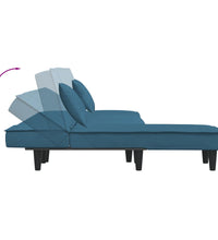 Schlafsofa in L-Form Blau 255x140x70 cm Samt