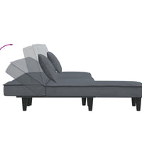 Schlafsofa in L-Form Dunkelgrau 255x140x70 cm Samt