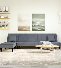 Schlafsofa in L-Form Dunkelgrau 255x140x70 cm Samt