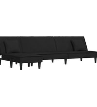 Schlafsofa in L-Form Schwarz 255x140x70 cm Samt