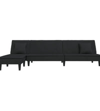 Schlafsofa in L-Form Schwarz 255x140x70 cm Samt