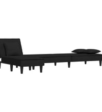 Schlafsofa in L-Form Schwarz 255x140x70 cm Samt