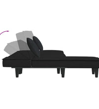 Schlafsofa in L-Form Schwarz 255x140x70 cm Samt