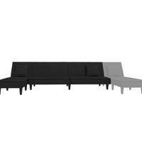 Schlafsofa in L-Form Schwarz 255x140x70 cm Samt